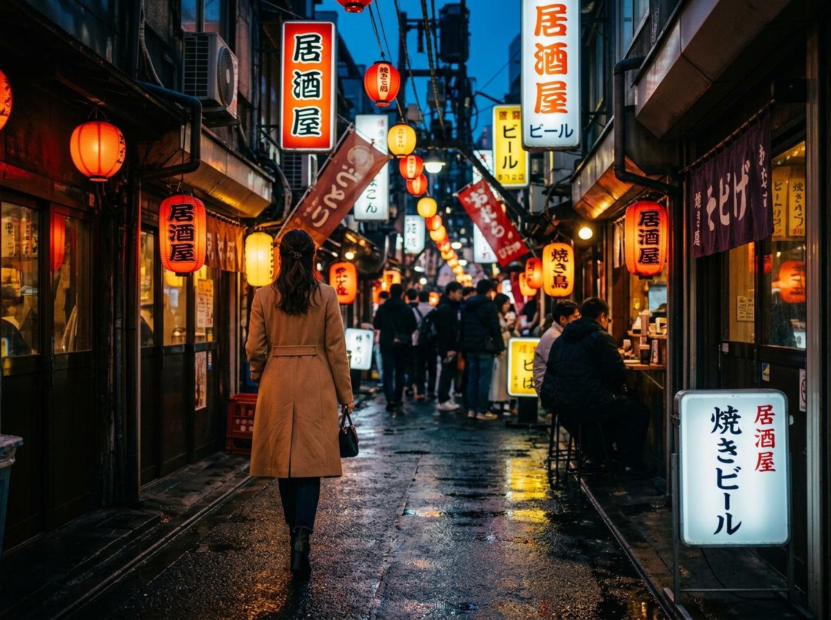 Tokyo backstreet at blue hour