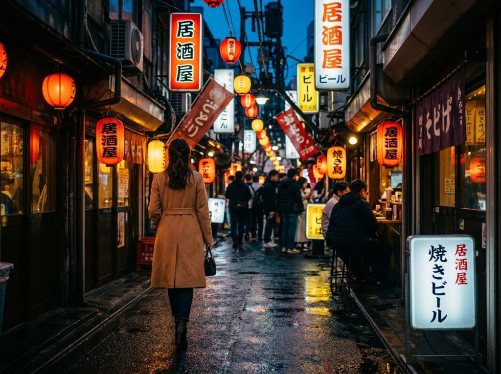 Tokyo backstreet at blue hour